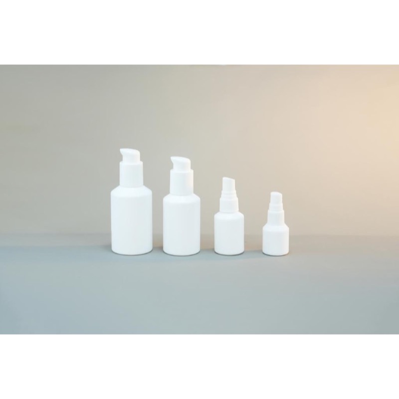 Milky White Opal Glass Sloped Shoulder Essential Oil Bottles 15ml to 90ml